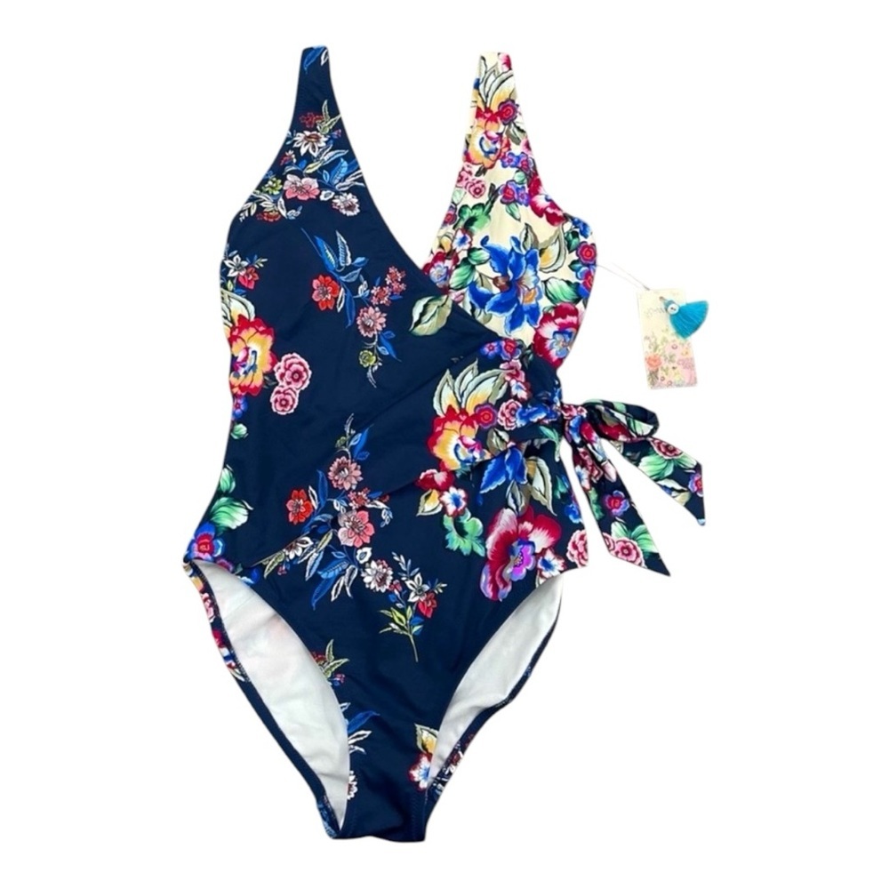Johnny Was One-piece Swimsuit, Maya wrap in a floral pattern - Picture 10 of 10